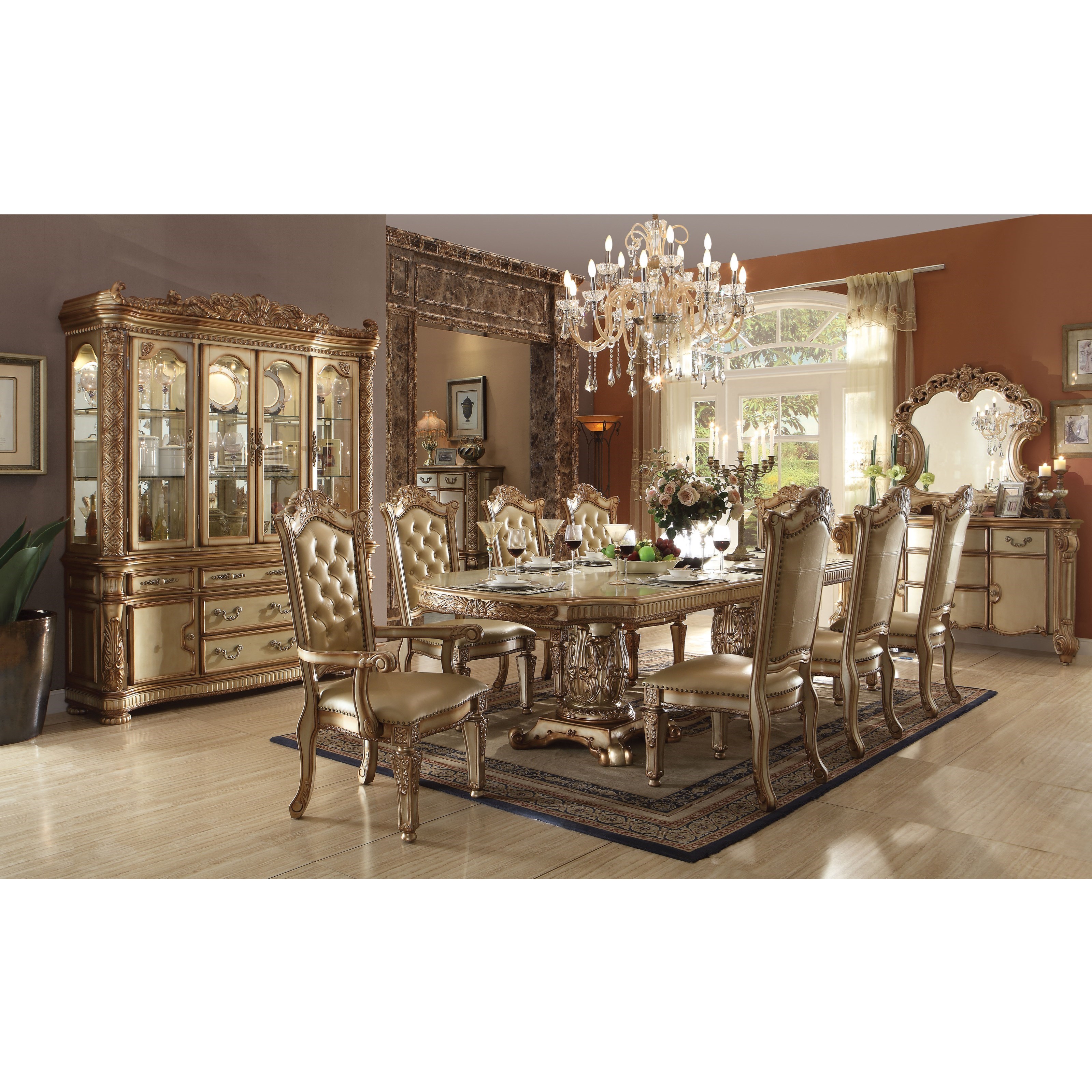 Dining room sets with cheap hutch and buffet